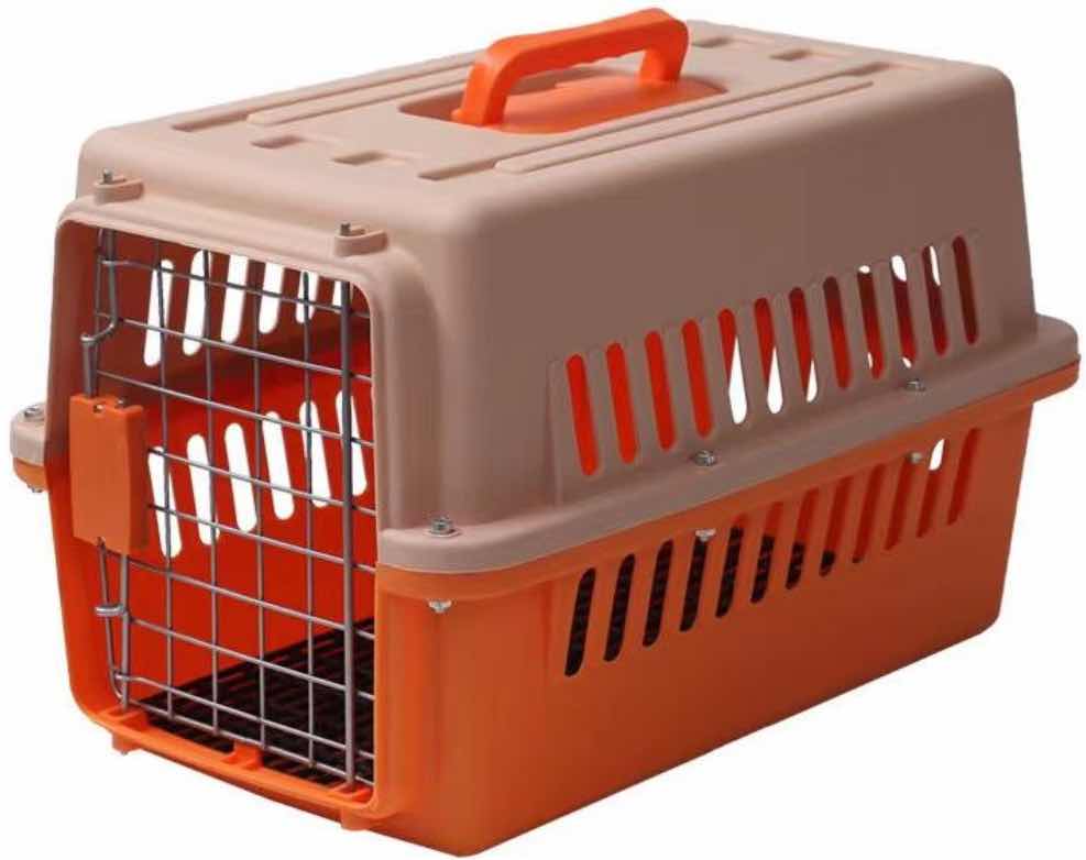 Airline Approved Style Pet Carrier with Secure Metal Gate, Ventilated Hard Shell and Carry Handle for Travel
