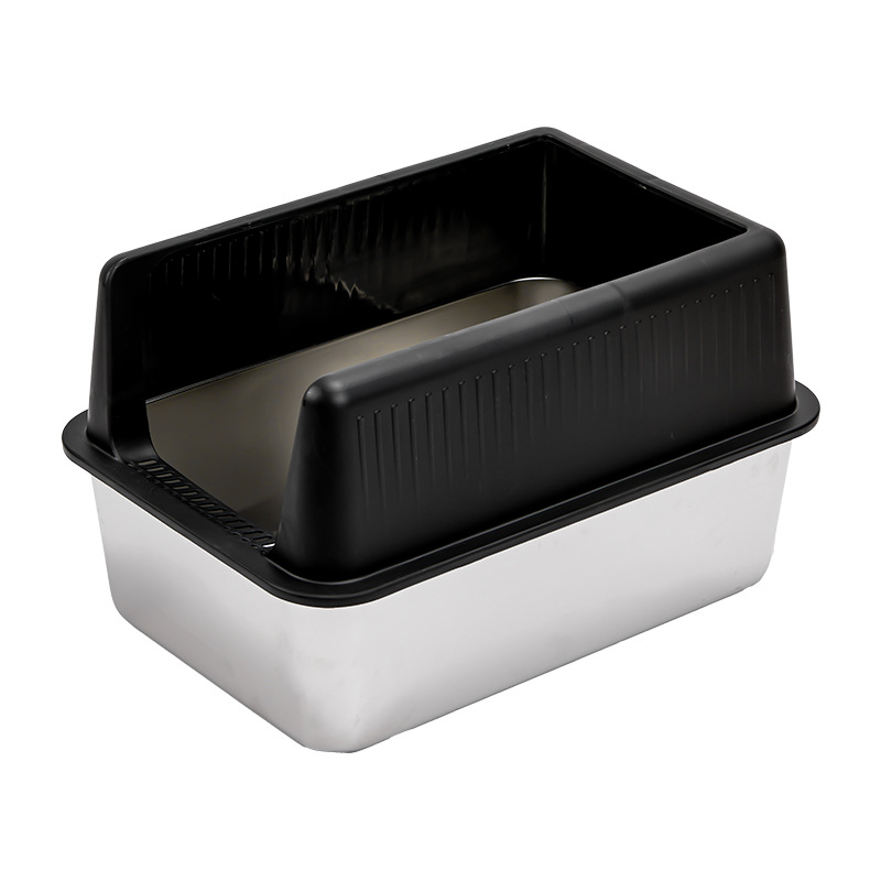 Cream and Brown Enclosed Cat Litter Box with Top Ventilation Opening, Front Entry Kitty Toilet