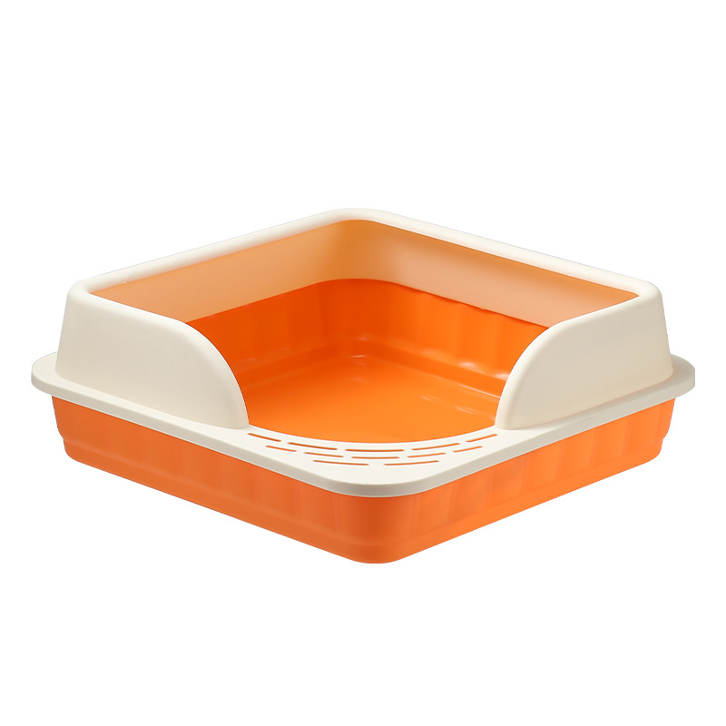Deep Green High-Sided Cat Litter Box with Removable Scoop, Open Kitty Toilet for Adult Cats