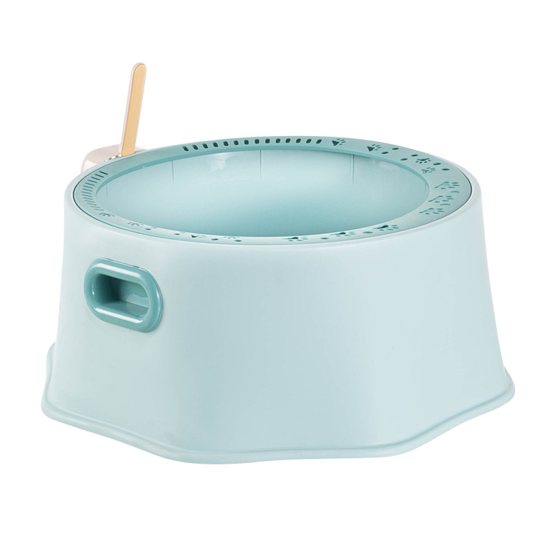 White Rectangular Enclosed Cat Litter Box with Large Transparent Front Window and Top Sifting Lid