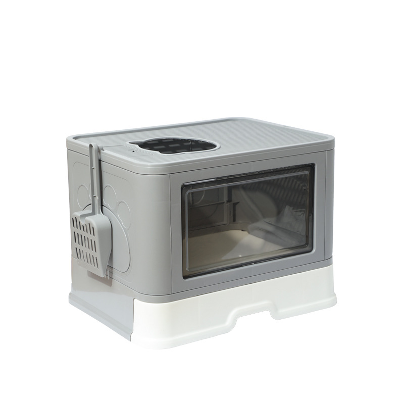 Mint Green Enclosed Cat Litter Box with Front Entry Door, Covered Kitty Toilet with Ventilated Top
