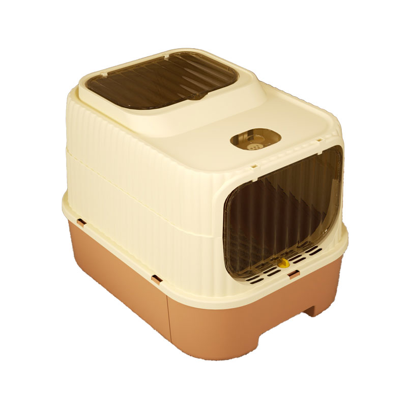 Compact Top Entry Cat Litter Box with Sifting Lid, Covered Kitty Toilet for Small Cats and Kittens