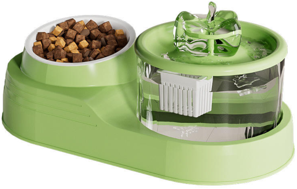 Large capacity pet water dispenser with dry food feeder