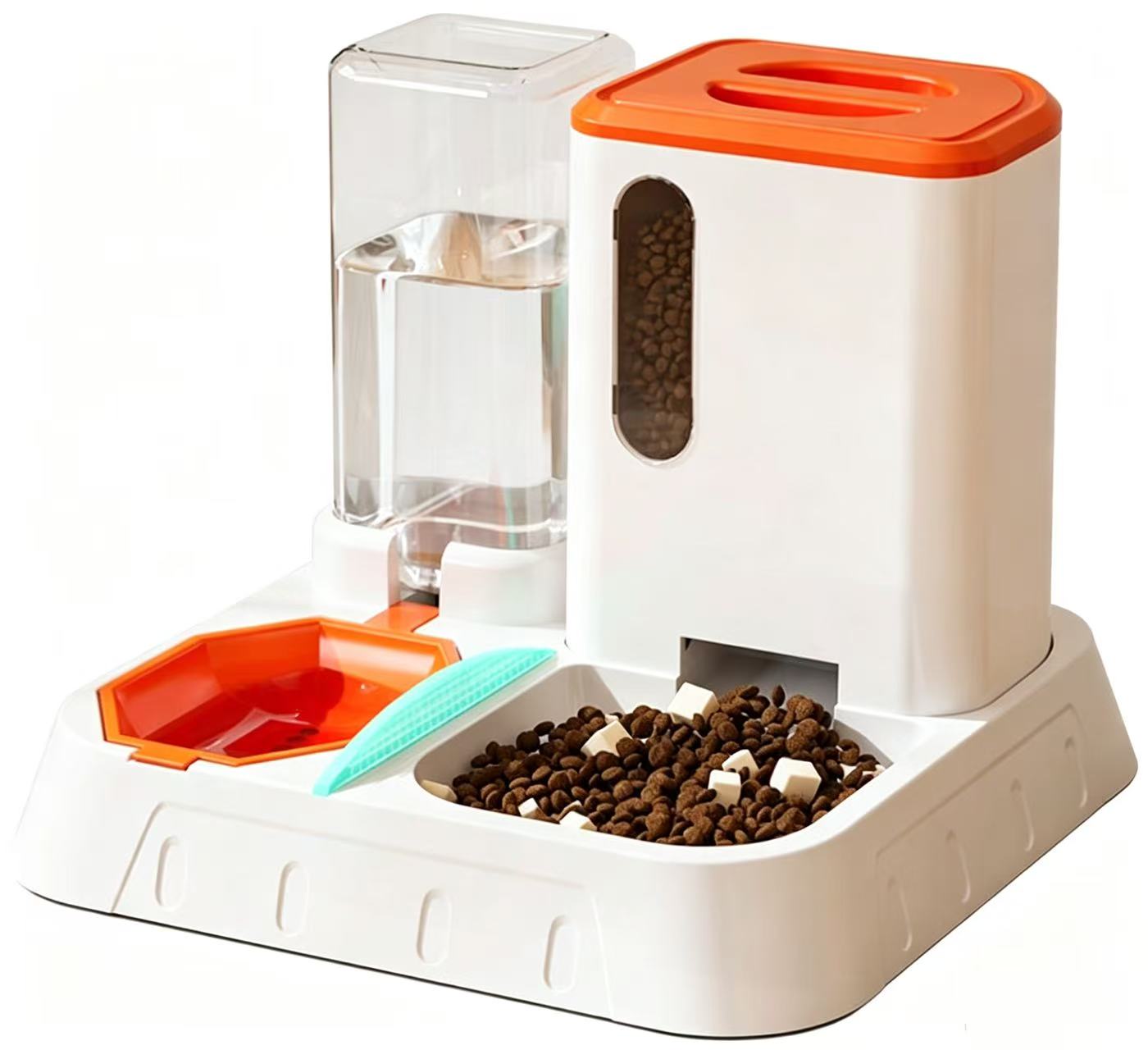 Automatic cat feeder and water dispenser combo