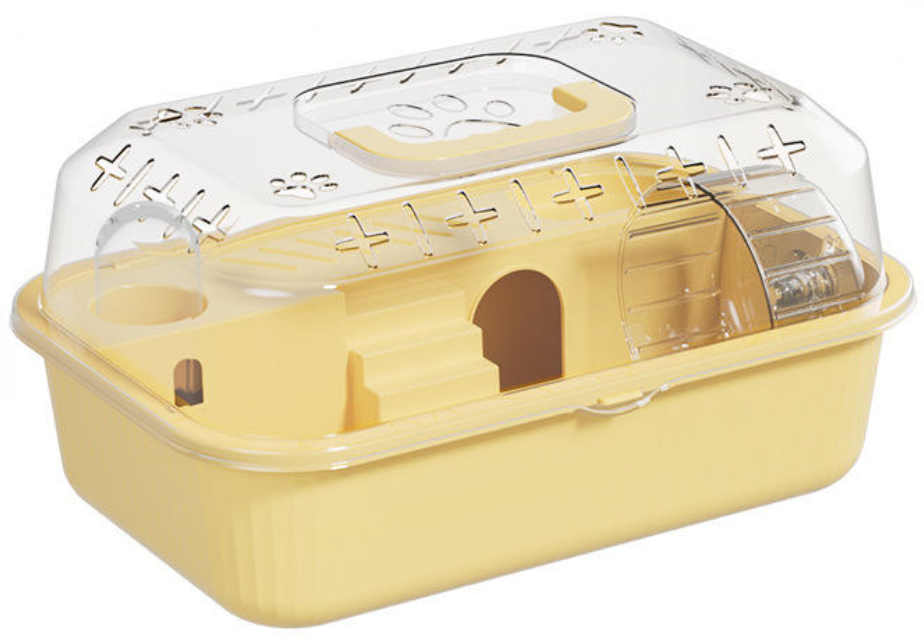 Transparent hamster cage with large base